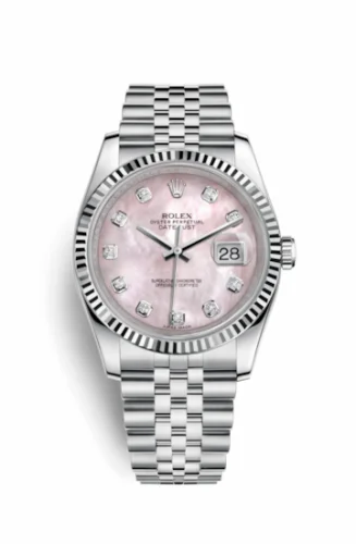 Rolex Datejust 36 Stainless Steel Fluted / Jubilee / Pink MOP 116234-0104