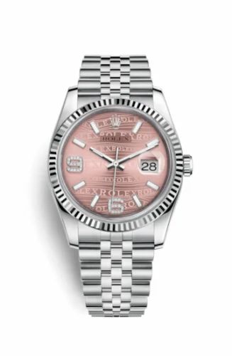 Rolex Datejust 36 Stainless Steel Fluted / Jubilee / Pink Wave 116234-0113