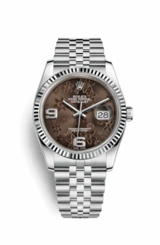 Rolex Datejust 36 Stainless Steel Fluted / Jubilee / Chocolate Floral 116234-0116
