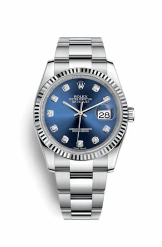 Rolex Datejust 36 Stainless Steel Fluted / Oyster / Blue Diamond 116234-0134