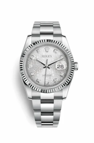 Rolex Datejust 36 Stainless Steel Fluted / Oyster / Silver Computer 116234-0135