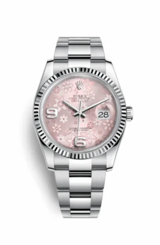 Rolex Datejust 36 Stainless Steel Fluted / Oyster / Pink Floral 116234-0144