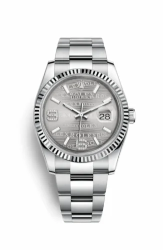 Rolex Datejust 36 Stainless Steel Fluted / Oyster / Rhodium Wave 116234-0153