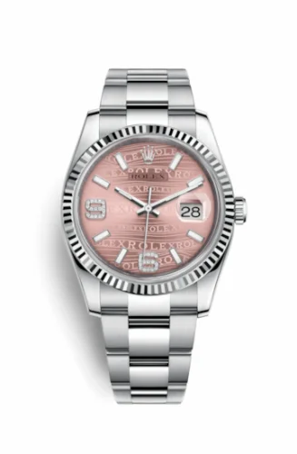 Rolex Datejust 36 Stainless Steel Fluted / Oyster / Pink Wave 116234-0154