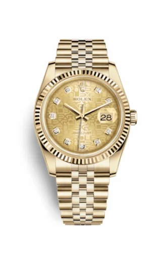 Rolex Datejust 36 Yellow Gold Fluted / Jubilee / Champagne Computer 116238-0058