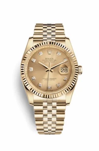 Rolex Datejust 36 Yellow Gold Fluted / Jubilee / Champagne Diamonds 116238-0061