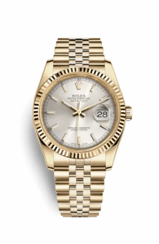 Rolex Datejust 36 Yellow Gold Fluted / Jubilee / Silver 116238-0071