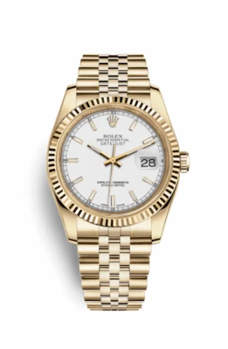 Rolex Datejust 36 Yellow Gold Fluted / Jubilee / White 116238-0072