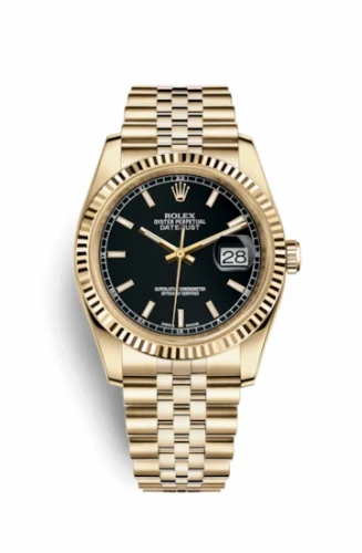 Rolex Datejust 36 Yellow Gold Fluted / Jubilee / Silver 116238-0074