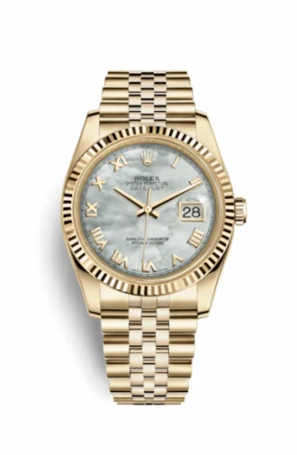 Rolex Datejust 36 Yellow Gold Fluted / Jubilee / MOP Roman 116238-0077
