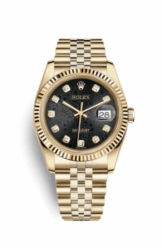 Rolex Datejust 36 Yellow Gold Fluted / Jubilee / Black Computer 116238-0078