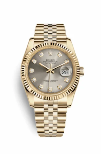 Rolex Datejust 36 Yellow Gold Fluted / Jubilee / Rhodium Diamonds 116238-0079