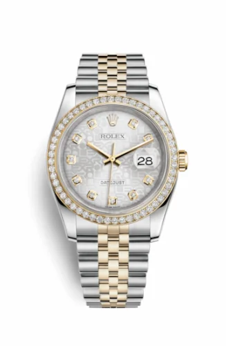 Rolex Datejust 36 Rolesor Yellow Diamond / Jubilee / Silver Computer 116243-0002