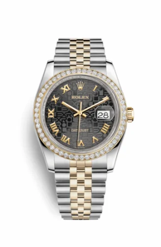 Rolex Datejust 36 Rolesor Yellow Diamond / Jubilee / Black Computer Roman 116243-0014