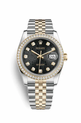 Rolex Datejust 36 Rolesor Yellow Diamond / Jubilee / Black Computer 116243-0015