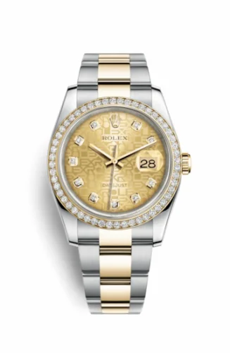 Rolex Datejust 36 Rolesor Yellow Diamond / Oyster / Champagne Computer 116243-0029