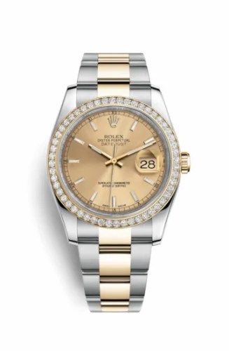 Rolex Datejust 36 Rolesor Yellow Diamond / Oyster / Champagne 116243-0030