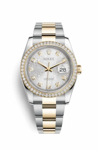 Rolex Datejust 36 Rolesor Yellow Diamond / Oyster / Silver Computer 116243-0035