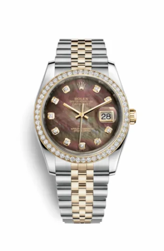 Rolex Datejust 36 Rolesor Yellow Diamond / Jubilee / Brown MOP 116243-0036
