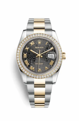 Rolex Datejust 36 Rolesor Yellow Diamond / Oyster / Black Computer Roman 116243-0050