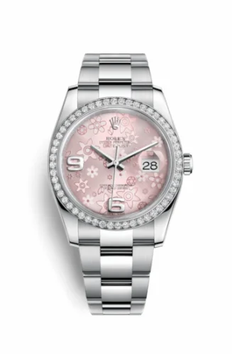 Rolex Datejust 36 Stainless Steel Diamond / Oyster / Pink Floral 116244-0007