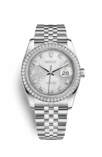 Rolex Datejust 36 Stainless Steel Diamond / Jubilee / Silver Computer 116244-0008