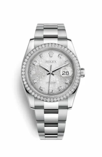 Rolex Datejust 36 Stainless Steel Diamond / Oyster / Silver Computer 116244-0024