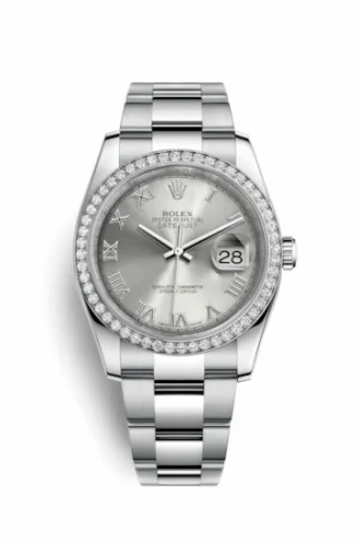 Rolex Datejust 36 Stainless Steel Diamond / Oyster / Rhodium Roman 116244-0028