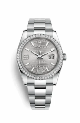 Rolex Datejust 36 Stainless Steel Diamond/ Oyster / Rhodium Wave 116244-0038