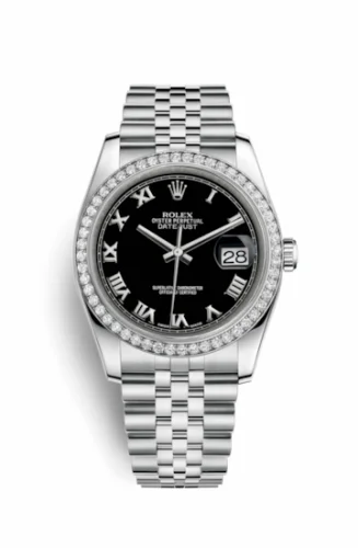 Rolex Datejust 36 Stainless Steel Diamond / Jubilee / Black Roman 116244-0045