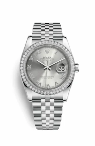 Rolex Datejust 36 Stainless Steel Diamond / Jubilee / Rhodium Roman 116244-0055