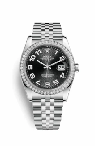 Rolex Datejust 36 Stainless Steel Diamond / Jubilee / Black Arabic 116244-0066