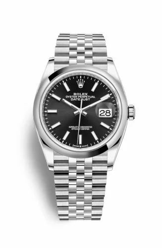 Rolex Datejust 36 Stainless Steel / Domed / Black / Jubilee 126200-0003