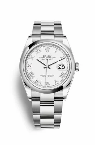 Rolex Datejust 36 Stainless Steel / Domed / White Roman / Oyster 126200-0008