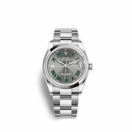 Rolex Datejust 36 Stainless Steel / Domed / Slate - Roman / Oyster 126200-0018