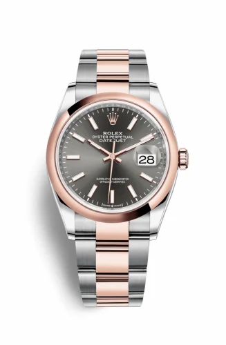 Rolex Datejust 36 Stainless Steel / Everose / Smooth / Slate / Oyster 126201-0014