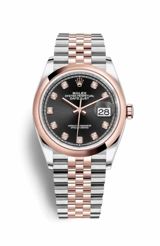 Rolex Datejust 36 Stainless Steel / Everose / Smooth / Black Diamond / Jubilee 126201-0019