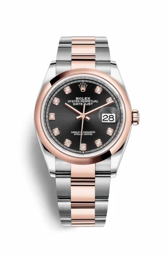 Rolex Datejust 36 Stainless Steel / Everose / Smooth / Black Diamond / Oyster 126201-0020
