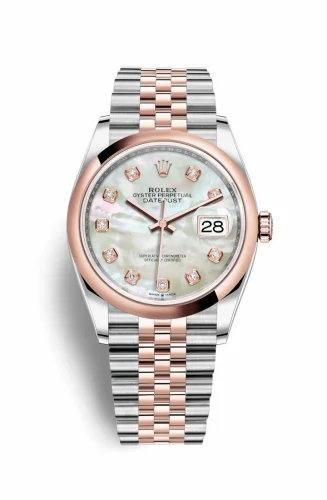 Rolex Datejust 36 Stainless Steel / Everose / Smooth / MOP Diamond / Jubilee 126201-0021