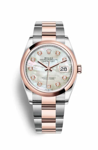 Rolex Datejust 36 Stainless Steel / Everose / Smooth / MOP Diamond / Oyster 126201-0022