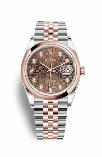 Rolex Datejust 36 Stainless Steel / Everose / Smooth / Chocolate Computer / Jubilee 126201-0025