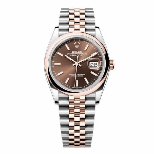 Rolex Datejust 36 Stainless Steel - Everose - Domed / Chocolate / Jubilee 126201-0043
