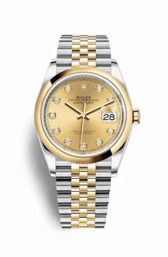Rolex Datejust 36 Stainless Steel / Yellow Gold / Smooth / Champagne Diamond / Jubilee 126203-0017