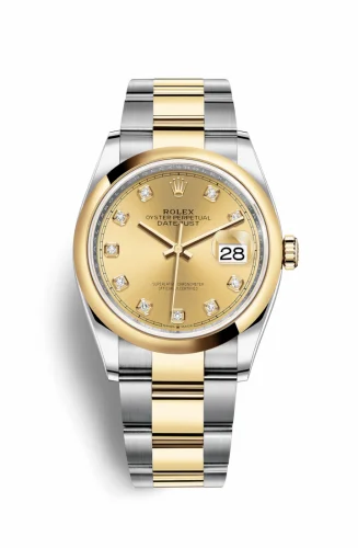 Rolex Datejust 36 Stainless Steel / Yellow Gold / Smooth / Champagne Diamond / Oyster 126203-0018