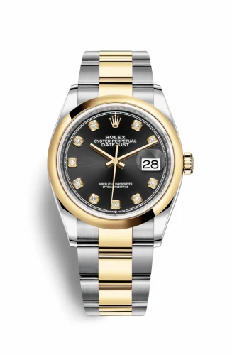 Rolex Datejust 36 Stainless Steel / Yellow Gold / Smooth / Black Diamond / Oyster 126203-0022