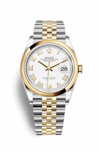 Rolex Datejust 36 Stainless Steel / Yellow Gold / Smooth / White Roman / Jubilee 126203-0029