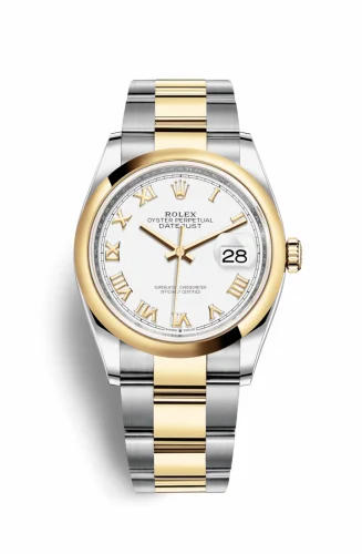 Rolex Datejust 36 Stainless Steel / Yellow Gold / Smooth / White Roman / Oyster 126203-0030