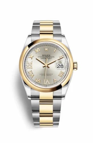Rolex Datejust 36 Stainless Steel / Yellow Gold / Smooth / Silver Roman Diamond / Oyster 126203-0032