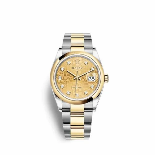 Rolex Datejust 36 Stainless Steel / Yellow Gold / Smooth / Champagne Computer / Oyster 126203-0034