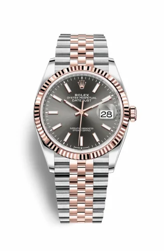 Rolex Datejust 36 Stainless Steel / Everose / Fluted / Slate / Jubilee 126231-0013